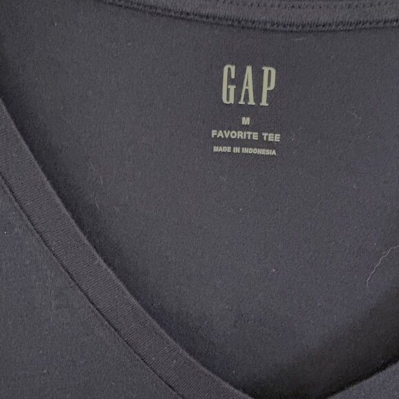 Gap Favorite Tee V-Neck T-Shirt Short Sleeve Top Navy Blue Size Medium NEW - Picture 5 of 6